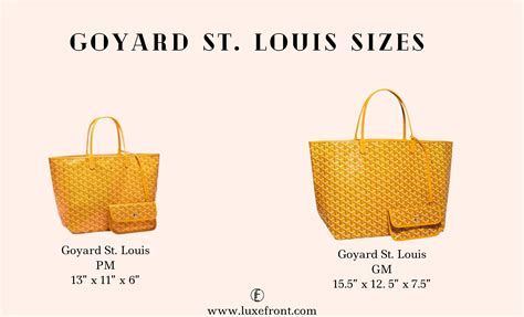 sizes of goyard st louis tote|how much is a goyard tote.